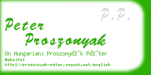 peter proszonyak business card